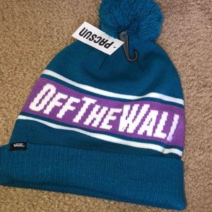 New Vans beanie hat aqua OS unisex men’s Pom Pom
